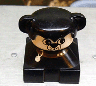 LEGO Duplo 2 x 2 x 2 Figure Brick Dog Black Base with Collar Black Hair with Ears White Dog Face (2327pb34) Duplo Minifigure