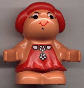 LEGO Duplo Figure Little Forest Friends Female Red Dress with White Flowers and Collar Pattern ( (31231pb01) Duplo Minifigure