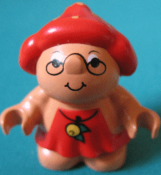 Duplo Figure Little Forest Friends, Female, Red Dress with Yellow Berry Pattern (Melba Strawberry) (4142315)