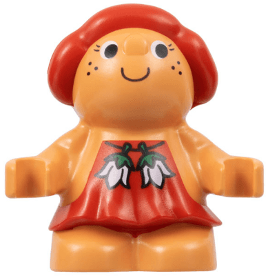 LEGO Duplo Figure Little Forest Friends Female Red Hair Red Dress with White Flowers Pattern (Su (31231pb03) Duplo Minifigure