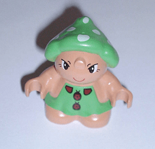 LEGO Duplo Figure Little Forest Friends Female Green Dress with Ladybugs Pattern (Grizzly Toadst (31231pb05) Duplo Minifigure