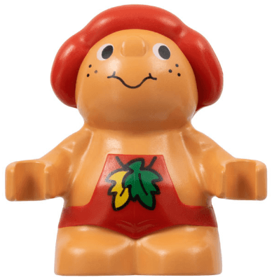 LEGO Duplo Figure Little Forest Friends Male Red Outfit with Leaves Pattern (Baby Jelly Strawber (31232pb01) Duplo Minifigure