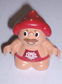 Duplo Figure Little Forest Friends, Male, Red Outfit with Spider Web Pattern (Jolly Strawberry)