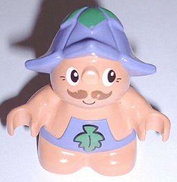 LEGO Duplo Figure Little Forest Friends Male Medium Violet Outfit with Leaf Pattern (Boomer Blue (31233pb01) Duplo Minifigure