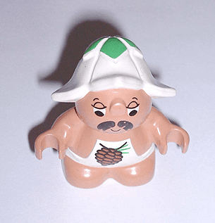 LEGO Duplo Figure Little Forest Friends Male White Outfit with Pine Cone Pattern (Sleepyhead Mea (31233pb03) Duplo Minifigure
