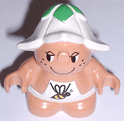 LEGO Duplo Figure Little Forest Friends Male White Outfit with Bee Pattern (Dozey Meadowsweet) (31233pb04) Duplo Minifigure