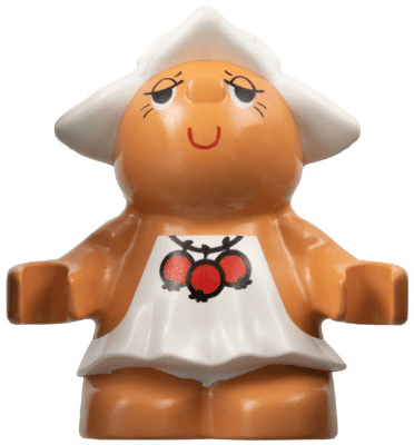 LEGO Duplo Figure Little Forest Friends Female White Dress with Red Berries Pattern (Dreamer Mea (31234pb03) Duplo Minifigure