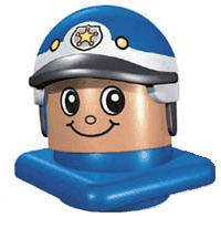 LEGO Primo Figure Head Policeman with Helmet (45219c01) LEGO Minifigure