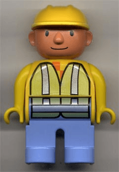 LEGO Duplo Figure Male Bob the Builder with Construction Jacket (4555pb031) Duplo Minifigure