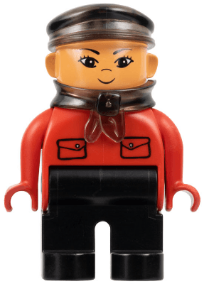 LEGO Duplo Figure Male Red Top with Pockets (Intelli-Train Red Conductor) (4555pb051) Duplo Minifigure