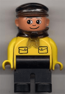 LEGO Duplo Figure Male Yellow Top with Pockets (Intelli-Train Yellow Conductor) (4555pb052) Duplo Minifigure