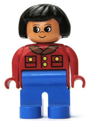 LEGO Duplo Figure Female Black Hair (4555pb192) Duplo Minifigure