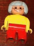 LEGO Duplo Figure Female Yellow Blouse Gray Hair Glasses (4555pb207) Duplo Minifigure
