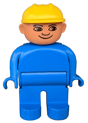 LEGO Duplo Figure Male Blue Top Construction Hat Yellow (4555pb216) Duplo Minifigure