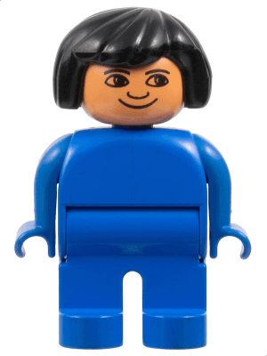 LEGO Duplo Figure Female Blue Blouse Black Hair (4555pb235) Duplo Minifigure