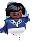 LEGO Duplo Figure Female Blue Top with White Buttons Black Hair (4555pb241) Duplo Minifigure