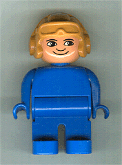 LEGO Duplo Figure Male Blue Top Aviator Helmet Fabuland Orange (4555pb260) Duplo Minifigure