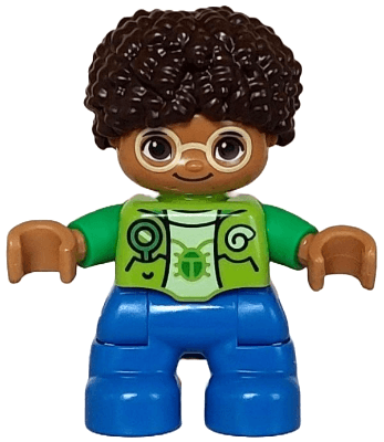 LEGO Duplo Figure Lego Ville Child Boy Lime Vest Yellowish Green Shirt Bright Light Yellow Glas (47205pb104) Duplo Minifigure
