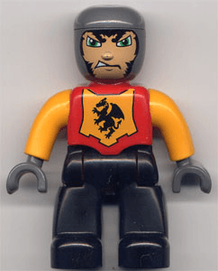 LEGO Duplo Figure Lego Ville Male Castle Red Chest Bright Light Orange Arms (47394pb004) Duplo Minifigure