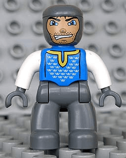 LEGO Duplo Figure Lego Ville Male Castle Blue Chest (47394pb020) Duplo Minifigure