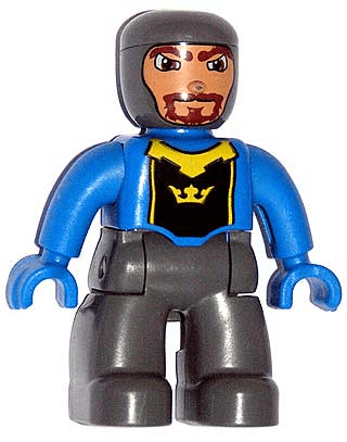 LEGO Duplo Figure Lego Ville Male Castle Blue Chest (47394pb057) Duplo Minifigure