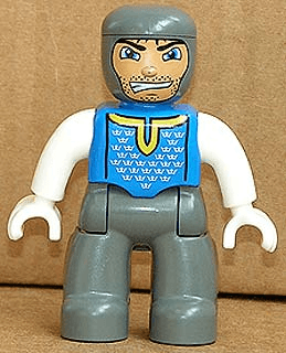 LEGO Duplo Figure Lego Ville Male Castle Blue Chest (47394pb084) Duplo Minifigure