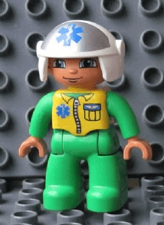 LEGO Duplo Figure Lego Ville Male Medic (47394pb142) Duplo Minifigure