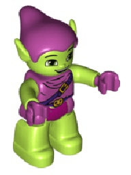 LEGO Duplo Figure Lego Ville Green Goblin Magenta Outfit (47394pb193) Duplo Minifigure
