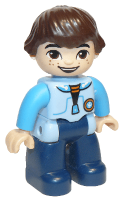 LEGO Duplo Figure Lego Ville Miles without Helmet (47394pb199) Duplo Minifigure