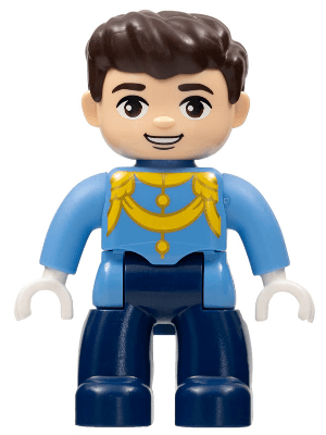 LEGO Duplo Figure Lego Ville Disney Princess Prince Charming Reddish Brown Hair (47394pb241) Duplo Minifigure