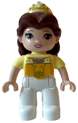 LEGO Duplo Figure Lego Ville Disney Princess Belle Bright Light Yellow Top and Tiara Reddish Br (47394pb327) Duplo Minifigure