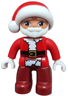 LEGO Duplo Figure Lego Ville Male Santa with Dark Red Legs (47394pb337) Duplo Minifigure