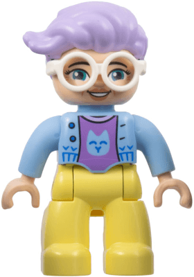 LEGO Duplo Figure Lego Ville Female Bright Light Yellow Legs Bright Light Blue Jacket Medium La (47394pb341) Duplo Minifigure