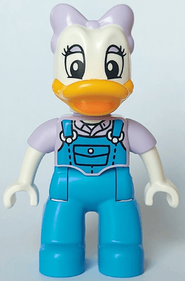 LEGO Duplo Figure Lego Ville Daisy Duck Lavender Bow and Shirt Dark Azure Overalls and Legs (47394pb347) Duplo Minifigure