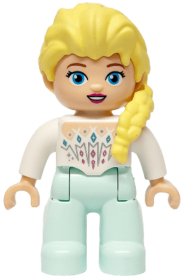LEGO Duplo Figure Lego Ville Disney Princess Elsa Light Aqua Legs White Top (47394pb356) Duplo Minifigure