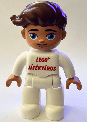 LEGO Duplo Figure Lego Ville Male Reddish Brown Hair LEGO Logo on Back (47394pb361) Duplo Minifigure