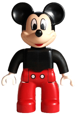 LEGO Duplo Figure Lego Ville Mickey Mouse Black Plain Shirt (47394pb363) Duplo Minifigure