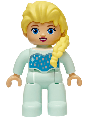 LEGO Duplo Figure Lego Ville Disney Princess Elsa Light Aqua Legs and Top (47394pb370) Duplo Minifigure