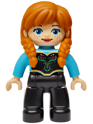 LEGO Duplo Figure Lego Ville Disney Princess Anna Medium Azure Top (47394pb371) Duplo Minifigure