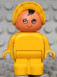 LEGO Duplo Figure Child Type 1 Baby Yellow Body Yellow Bonnet (4943pb002) Duplo Minifigure