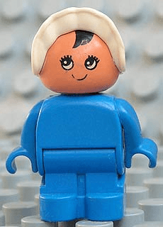 LEGO Duplo Figure Child Type 1 Baby Blue Body White Bonnet (4943pb012) Duplo Minifigure