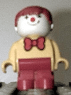 LEGO Duplo Figure Child Type 1 Boy Yellow Top With Red Bow Tie Red Hair (Clown) (4943pb013) Duplo Minifigure