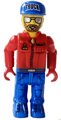 LEGO Truck Driver with Brown Beard and Mirror Sunglasses (4j001) LEGO Minifigure