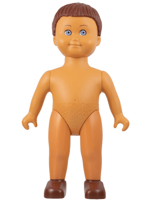 LEGO Duplo Figure Doll Large without Clothes Reddish Brown Male Hair Nougat Body (61295pb02) Duplo Minifigure
