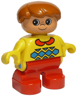 LEGO Duplo Figure Child Type 2 Boy Yellow Sweater with Red Collar (6453pb010) Duplo Minifigure