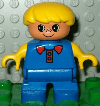 LEGO Duplo Figure Child Type 2 Boy Blue Top Yellow Hair (6453pb043) Duplo Minifigure