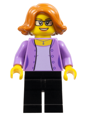 LEGO LEGOLAND Park Female with Dark Orange Short Hair Medium Lavender Shirt (LLP013) LEGO Minifigure