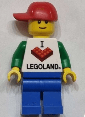LEGO LEGOLAND Park Male I Brick LEGOLAND Top Red Cap with Hole (LLP037) LEGO Minifigure