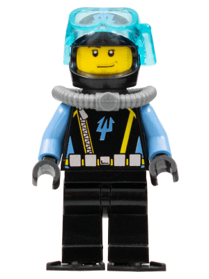 LEGO Aquaraider Diver 1 with Black Flippers (aqu015a) LEGO Minifigure