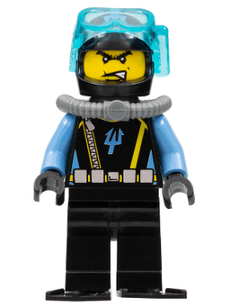 LEGO Aquaraider Diver 2 with Black Flippers (aqu016a) minifigure
